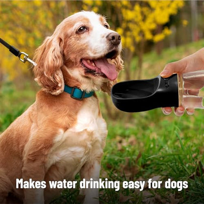 Mr. Pen- Portable Dog Water Bottle, 19 oz, Large, Leak Proof Puppy Water Dispenser with Drinking Feeder for Pets, Outdoor Walking, Hiking, Travel, Not Dishwasher Safe - color: Black