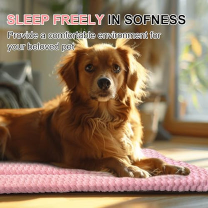 Dog Bed Crate Mat, Soft Durable Washable Anti-Slip Kennel Pad for Dogs & Cats, Reversible (Pink, S(24"*18"*1.5")) - color: Pink, size: S(24"*18"*1.5")