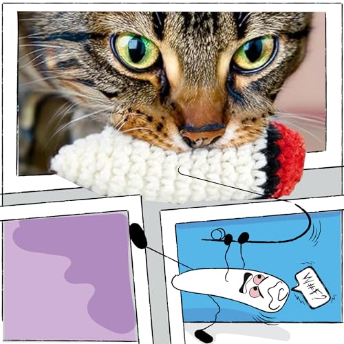 LIT LABS Kittie Doobs - Catnip Joints for Cats - Safe, Durable, and Hilarious Cat Toys - style: Single - Crocheted