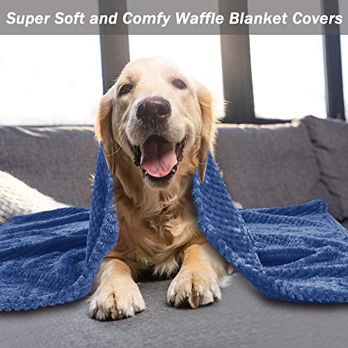 Dog Blanket,Soft Fuzzy Blankets for Puppy, Small,Medium,Large,X-Large Premium Fluffy Blankets Plush Fleece Throw Dog Bed, Couch, Sofa, Reversible Travel Warm Covers - color: Blue, size: L（40x47 inches）