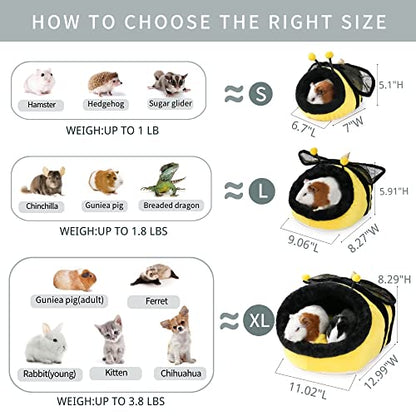 Bunny Hedgehog Guinea Pig Bed Accessories Cage Toys Bearded Dragon House Hamster Supplies Habitat Ferret Rat (XL, Bee) - color: 4-Bee, size: XL