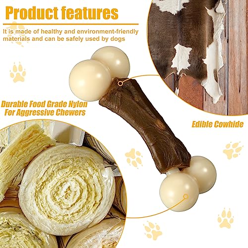 Sosation 3 Pack Chew Toys for Aggressive Chewers, Bone Toys Nylon Beef Flavor Dog Teething Toys for Large/Medium/Small Puppies Breeds(Large, Mixed Style) - size: Large, style: Mixed Style