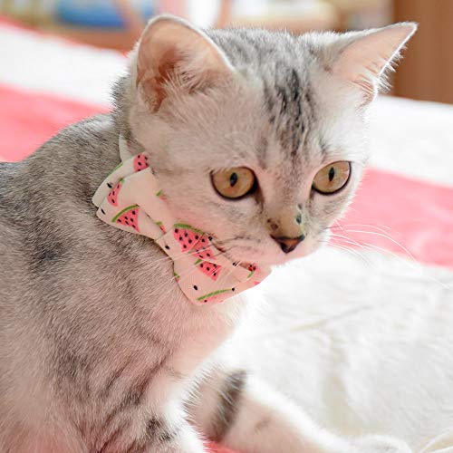 Bowtie Cat Collars Breakaway with Bell, Adjustable Cute Kitty Collars Safety Buckle Kitten Collar for Cat Puppy 7.5-11in - color: 7