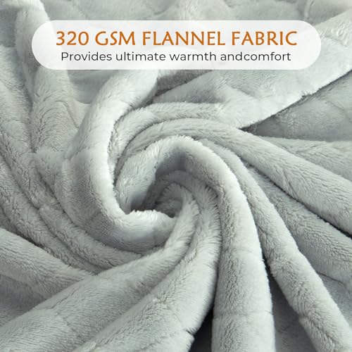 TOONOW Fleece Blanket Textured Fuzzy Plush Throw Blanket Twin Size 60" x 80", Super Soft Fluffy Bed Blanket Geometric Pattern Comfy Microfiber Flannel Blankets for Couch, Bed, Sofa, Mirage Gray - color: Mirage Gray, size: Twin- 60" x 80"