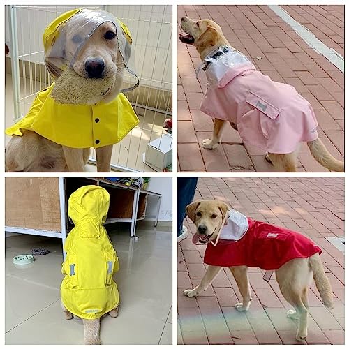 Dog Raincoat,Waterproof Rain Poncho with Hoodie, High Reflective Adjustable Pet Rain Jacket with Leash Hole for Small Medium and Large Dogs (Yellow, Small) - color: Yellow, size: Small: 9-13lbs