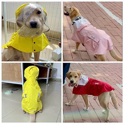 Dog Raincoat,Waterproof Rain Poncho with Hoodie, High Reflective Adjustable Pet Rain Jacket with Leash Hole for Small Medium and Large Dogs (Yellow, X-Small) - color: Yellow, size: X-Small: 4-9lbs