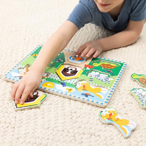 Melissa & Doug Pets Wooden Peg Puzzle (8 pcs) - style: Pets