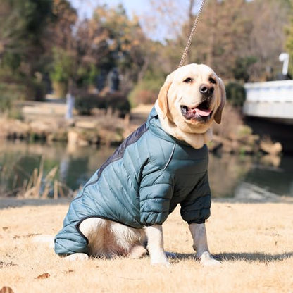 ArmyGreen Dog Warm Coat, Waterproof Windproof Reflective Vest, Zippered Adjustable Snow Jacket for Small to Large Dogs - color: Armygreen, size: M (12.5inch Back)