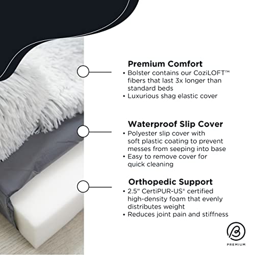 Best Friends by Sheri Nap Mat Dog Bed with Bolster - Washable Crate Pad, Removable Cover, Frost, Medium, 30x17 - size: Medium