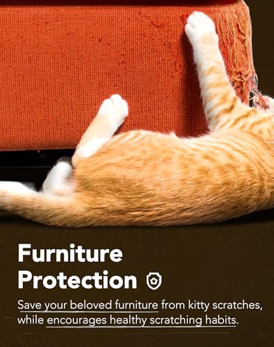 Lukamoo® Cat Scratching Pad, Wall Mounted Scratcher for Indoor Cats (Medium (24'' x 16'')) (Brown Tabby) - color: Brown Tabby