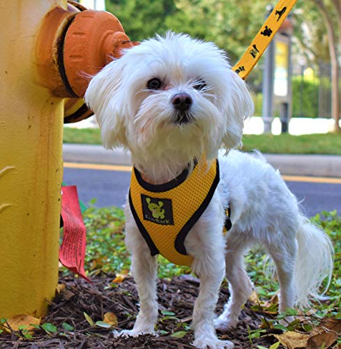 EcoBark Dog Harness - Eco-Friendly Max Comfort Harnesses - Luxurious Soft Mesh Halter - Over the Head Harness Vest- No Pull and No Choke for Small, Toy Breed, and Teacup Dogs (XS, Yellow) - color: Yellow