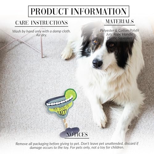 Pavilion Gift Company - Salty - 11" Canvas Rope Dog Toy Chew Tug of War Margarita Alcohol Best Friend Dog Doggy Puppy K9 Gift