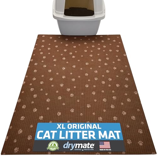 Drymate Cat Litter Box Mat, Litter Trapping Mat, Waterproof, Urine-Proof, Absorbent, Machine Washable, Soft on Paws, Contains Mess, Protects Floors, Kitten Supplies, Brown, 28x36 XL - color: Brown, size: 28x36 Inch (Pack of 1)