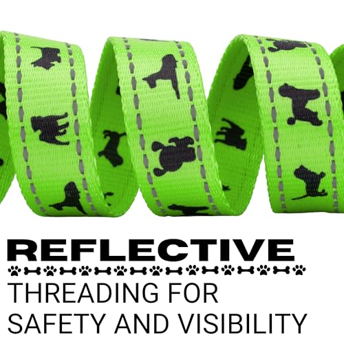 EcoBark Teacup Dog Leash - Soft & Reflective Toy Breed Leashes with Padded Handle - Strong & Durable - Training and Pulling for Tiny & Small Dogs (Green) - color: Green, size: 6 ft x 5/8 in - Thinnest Width