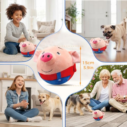 Interactive Dog Toys, 2026 New Active Moving Squeaky Dog Ball with Talking Sound, Rechargeable Washable Plush Toy (Dog) - color: Dog