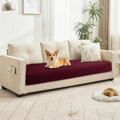 Waterproof Dog Blanket, Non-Slip Soft Pet Bed Cover, Couch Cover for Dogs Washable, Protects Sofa, Furniture, Crate, Car, Tear Resistant Leakproof Pet Blanket Christmas (30x70 Inch, Burgundy) - color: Burgundy, size: 30" x 70" (Pack of 1)