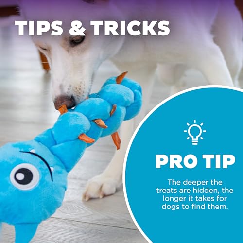 Outward Hound by Nina Ottosson Twistiez Interactive Plush Dog Treat Puzzle, Monster, Blue - color: Twistiez Monster