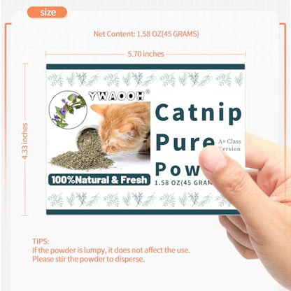 Premium Catnip for Cats & Kittens – Cold-Processed, High Potency Nepetalactone, 100% Pure Organic Leaf-Only Catnip for Toys, Scratchers, Refills, Stimulates Play & Protects Furniture - 45g - size: 45g
