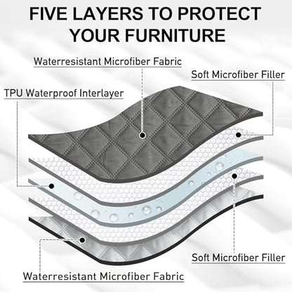 NICETOWN 100% Waterproof Dog Blanket Soft Pet Bed Cover Double Sided Reversible Protect Furniture Couch Sofa Car for Puppy Cat Kids (Dark Grey/Light Grey, 30x70 Inch, Pack of 1) - color: Dark Grey/Light Grey, size: 70"L x 30"W x 0.15"Th