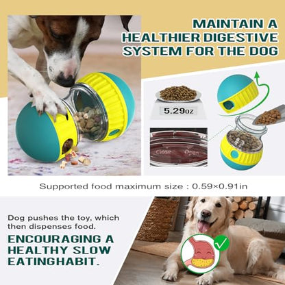 BSISUERM Dog Puzzle Toy Adjustable Treat Dispensing Ball Food Dispenser Tough Slow Feeder Puppy Enrichment Training Toy Pet Interactive Chase Toys for Small Medium Large Dogs to Keep Them Busy, Green - color: Green