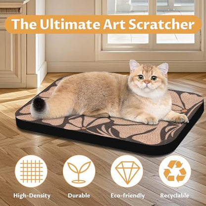 2 Pack Art Cat Scratcher, Wall-Mountable Cat Scratch Pad, Wall Cat Scratcher 16.7x11x1 Inch Cat Scratching Board for Indoor Cats Toy(Black & White 1) - color: Black and white 1
