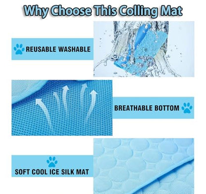 Dog Cooling Mat, 2025 Upgraded Cooling Blanket for Dogs, Washable Cool Mat for Dogs for Summer, Portable Pet Coolings Pad for Dogs & Cats Sleeping (28"x22" L Size)