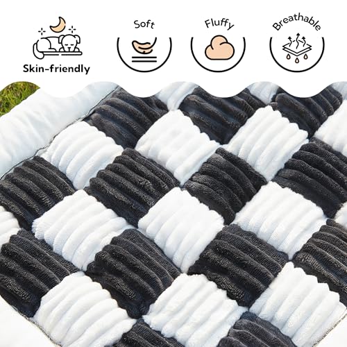 Backseat Pet Bed Mat,Dog Bed for Car,Fuzzy Dog Seat Cover for Car Back Seat, Non-Slip Travel Pet Mat, Fit for Backseat Extenders and Seat Covers (White and Black) - color: White and Black