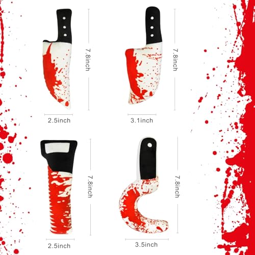 Idepet Cat Toys Catnip Crinkly Sound Toy Toys Christmas Kitten Bite Teething Chew Toys for Indoor All Breeds Cats Exercise (Horror Knife-Shaped Cat Toys)