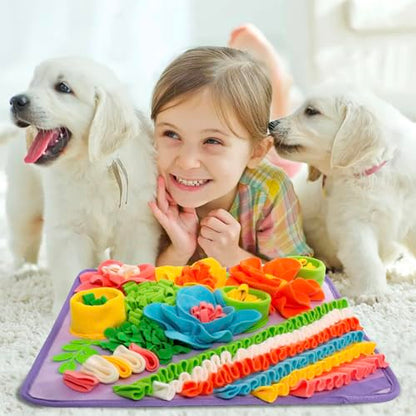 Snuffle Mat for Dogs, Sniff Mat Slow Feeding Mat for Small Pets Cats, Rabbits - Help Stress Relief and Training - Stimulate Your Pet's Foraging Skills! (Purple) - color: Purple