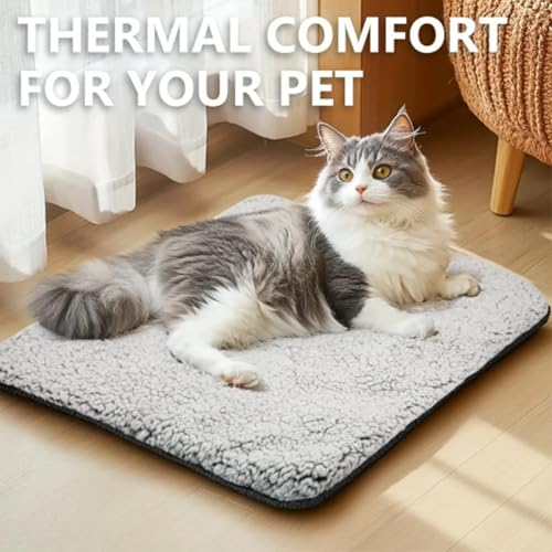 Self Warming Cat Bed Thermal, Cozy Self-Heating Pet Bed, Non-Slip Washable, Extra Warm Thermal Pet Pad with Removable Washable Cover for Indoor Outdoor Pets (X-Large:18x24 in) - size: X-Large:18x24 in