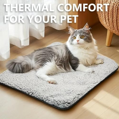 Self Warming Cat Bed Thermal, Cozy Self-Heating Pet Bed, Non-Slip Washable, Extra Warm Thermal Pet Pad with Removable Washable Cover for Indoor Outdoor Pets (X-Large:18x24 in) - size: X-Large:18x24 in