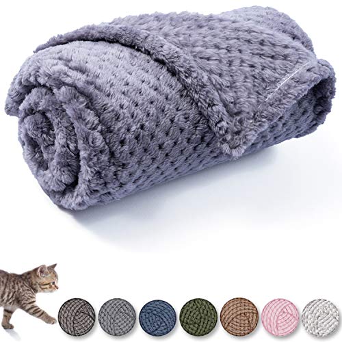 Warm Soft Fuzzy Dog or Cat Blanket, Plush Fleece Throws for Puppy, Kitten, Medium, Large Dogs - Purple (M/32" x 40") - color: Purple, size: M/32" x 40"