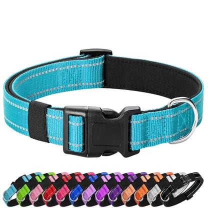 Reflective Dog Collar Padded with Soft Neoprene Breathable Quick Release Basic Dog Collars for Puppy Small Dogs Sky Blue - color: Sky Blue, size: XS:width 5/8"neck 8-10.5"