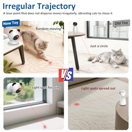 Sofolor Laser Cat Toys for Indoor Cats, Automatic Cat Laser Toy with Random Trajectory, Suction Cup Design, Run Quiet, USB Rechargeable