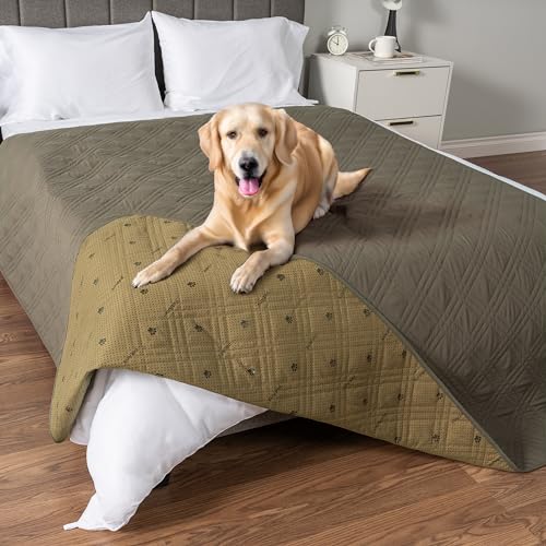 PetAmi Waterproof Couch Cover for Dogs, Waterproof Pet Blanket, Reversible Furniture Cover Sofa Protector for Pet Cat Bed, Washable Waterproof Blanket Dog Cover for Couch Seat, 102x82 Green - color: Olive Green, size: 102 x 82 Inches