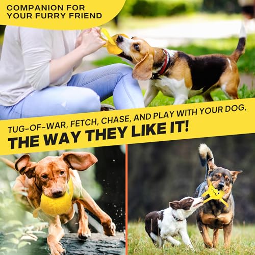 Fida Dog Chew Toys for Aggressive Chewers(3in1), Squeaky Dog Toys for Large Dogs, Interactive Dog Toys to Keep Them Busy, Dog Ball for Small, Medium and Large Dogs(Yellow) - color: Yellow