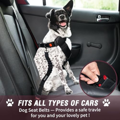 Dog Seat Belt,Retractable Dog Car Harness Seat Belt for Car Adjustable Nylon Pet Safety Seat Belts Heavy Duty & Elastic Bungee Buffer - color: 11-Fuchsia