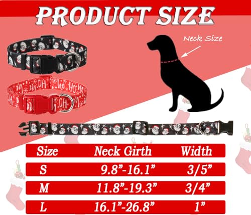 Christmas Dog Collars for Large Dogs, Quick Release Cute Xmas Dog Collar - color: Christmas, size: L