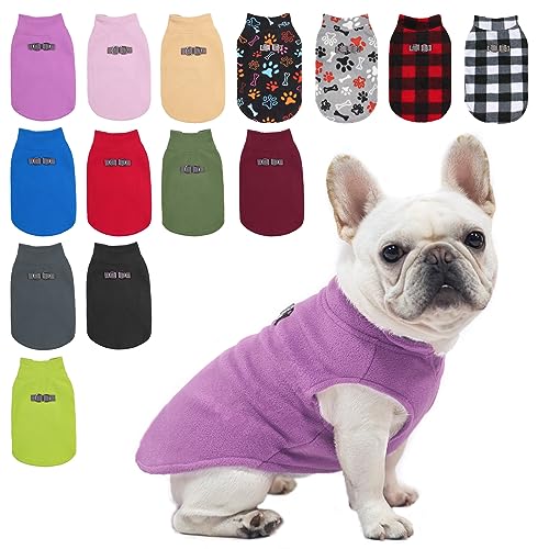 BEAUTYZOO Dog Fleece Vest Sweater Winter Jacket for Small and Medium Dogs with D-Ring Leash Cold Weather Coat Hoodie for XS S M Dogs Boy or Girls - color: PURPLE, size: Small