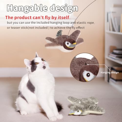 Cat Toys, Flapping Bird Cat Toy(No Flying), Interactive Catnip Toy with Catnip Bags, Chirping Noise Enrichment Moving Wings Dog Cat Kitten Toys, Flappy Flying Pets Toy for Indoor(Oriole) (B2-2Pack) - color: B2-2Pack