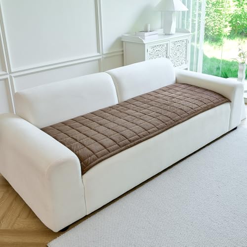 Couch Covers for Dogs Washable, 27.6"x59.1" Non Slip Couch Covers for Loveseat Sofa Pet Friendly, Soft Fuzzy Sofa Covers for Pet, Dog Couch Cover Furniture Protector(1PC,Dark Brown) - color: Dark Brown, size: 27.6"x59.1"