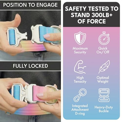 Spark Paws Tactical Dog Collar - Heavy Duty, Premium Quality, Thick and Durable for Large and Medium Dogs - Pastel Icing - XS - 1" - color: Pastel Icing, size: XS: 14"-19" [1" wide]