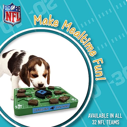 Pets First NFL Carolina Panthers Puzzle Toy, Puzzle Treat Dog Toy, Interactive Dog Treat Toy, Dog Puzzle - color: CAROLINA PANTHERS, size: Standard