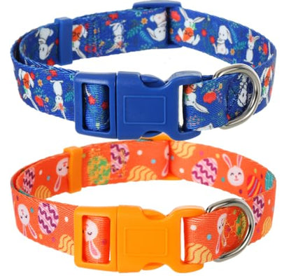 Medium Dog Collar Easter, Adjustable Quick Release Dog Collar Set 3/4 inch - color: Easter, size: M