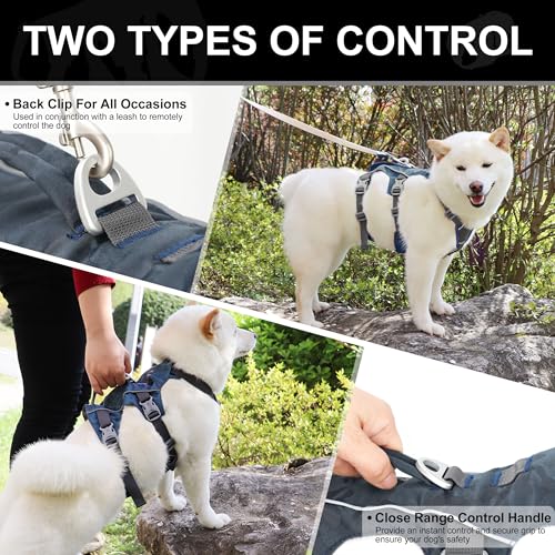Escape Proof Dog Harness, Lightweight Full Body Pet Vest with Lift Handle and Leash Clip, Reflective Adjustable Small Dog Harness for Daily Walking(Grey,Chest:14-22") - color: Grey, size: XS: Chest 14-22", Fit 8-12 lbs