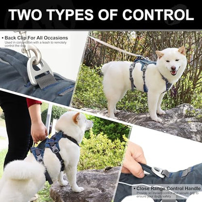 Escape Proof Dog Harness, Lightweight Full Body Pet Vest with Lift Handle and Leash Clip, Reflective Adjustable Small Dog Harness for Daily Walking(Grey,Chest:14-22") - color: Grey, size: XS: Chest 14-22", Fit 8-12 lbs