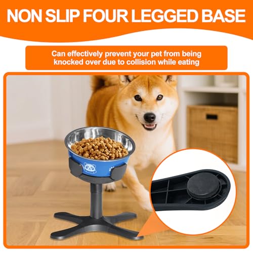 Elevated Dog Bowls 3 Height Adjustable Raised Bowl Stand with 42oz Stainless Steel Dog Food Bowls Tiltable Dogs Feeder Adjusts to 5.5",9.45",13.2" Non-Slip for Small Medium Large Dogs - color: With Bowls