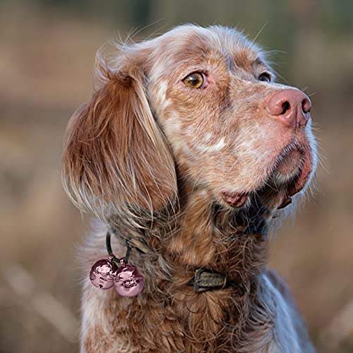 Cat Bells, 4 Loud Copper Collar Bells for Cat Dog Pet Tracker Training(pink) - color: Pink