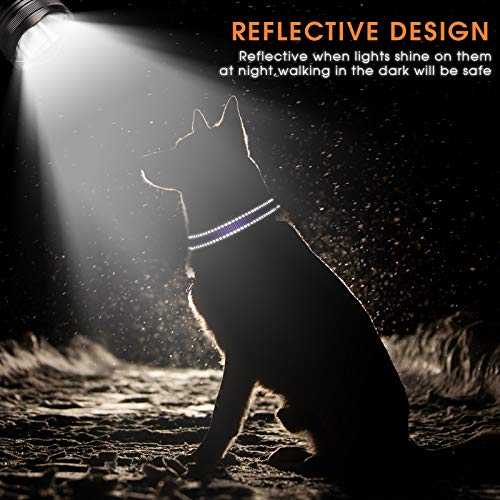 Weewooday 3 Pieces Reflective Dog Collar Nylon Adjustable Quick Release Pet Collars for Dogs(Medium) - size: Medium