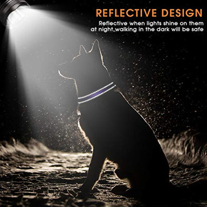 Weewooday 3 Pieces Reflective Dog Collar Nylon Adjustable Quick Release Pet Collars for Dogs(Medium) - size: Medium